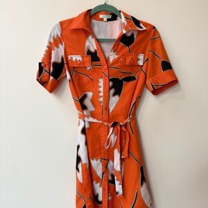 JADE Melody Tam Orange & Black Floral Dress